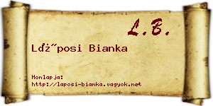 Láposi Bianka névjegykártya